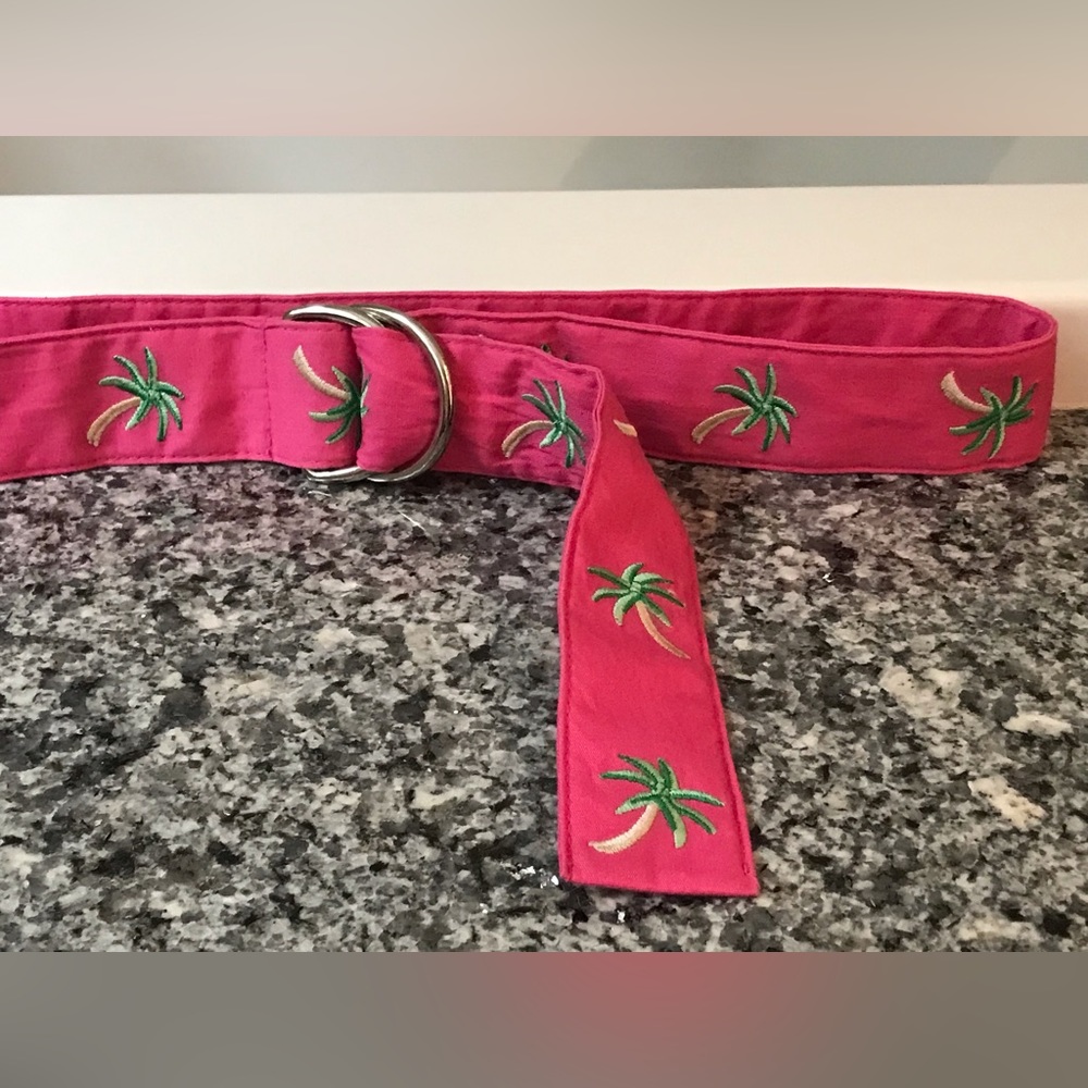 Belt.  Talbots. Embroidered with palm trees.